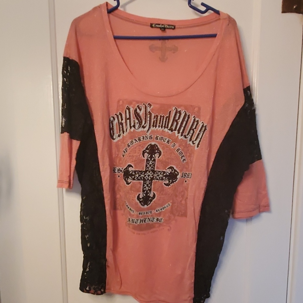 Burnout lace shirt